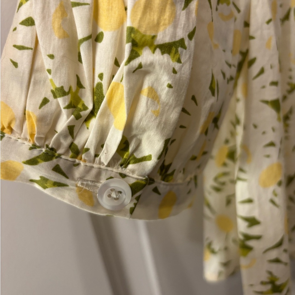 Maeve Floral Blouse in Yellow and Green - Picture 3 of 5